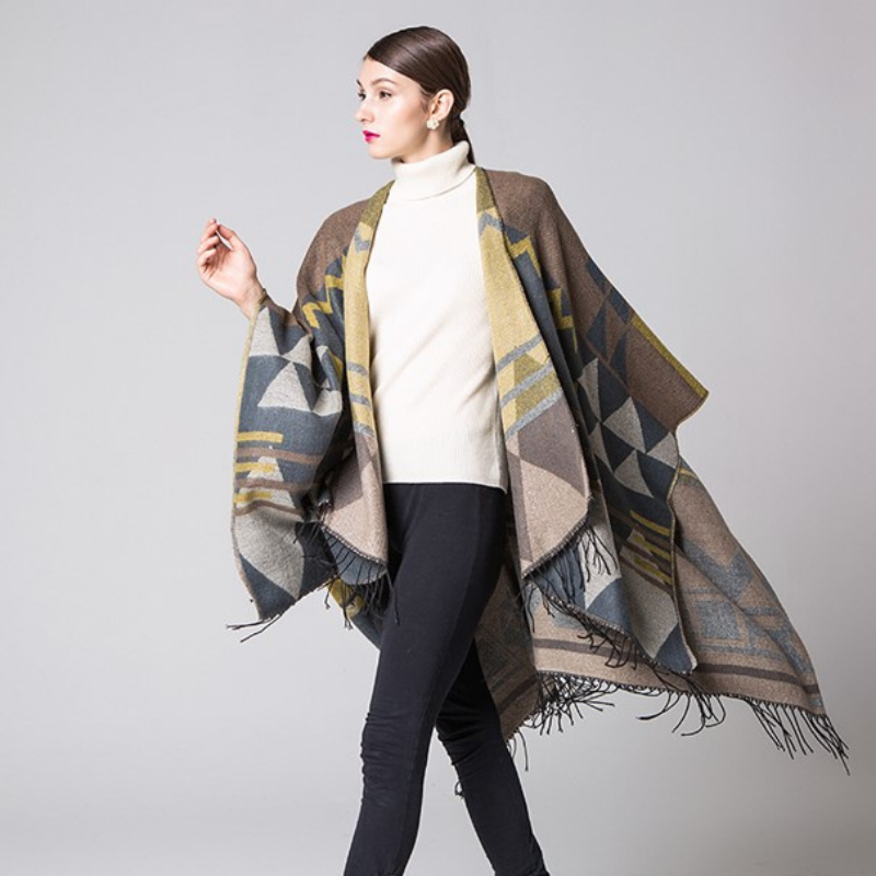Poncho bohème avec franges