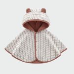 Poncho bébé marron et blanc
