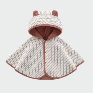 Poncho bébé marron et blanc