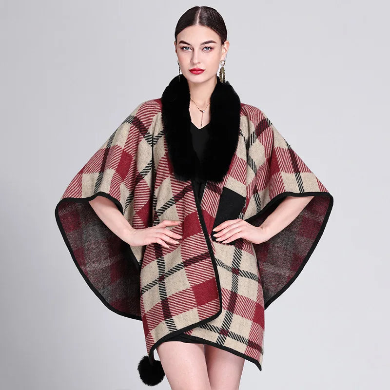style poncho écossais