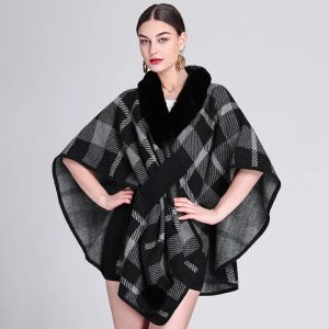 Poncho Écossais Femme