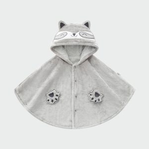 poncho enfant chat gris