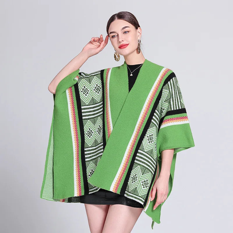 Couleurs éclatantes poncho femme