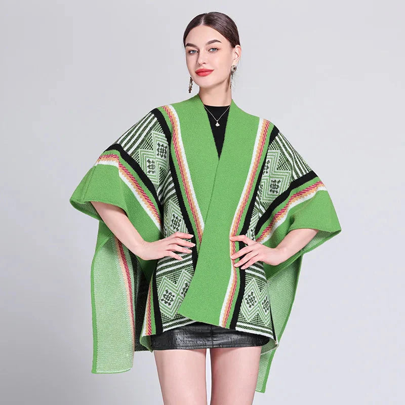 Mode unique poncho coloré