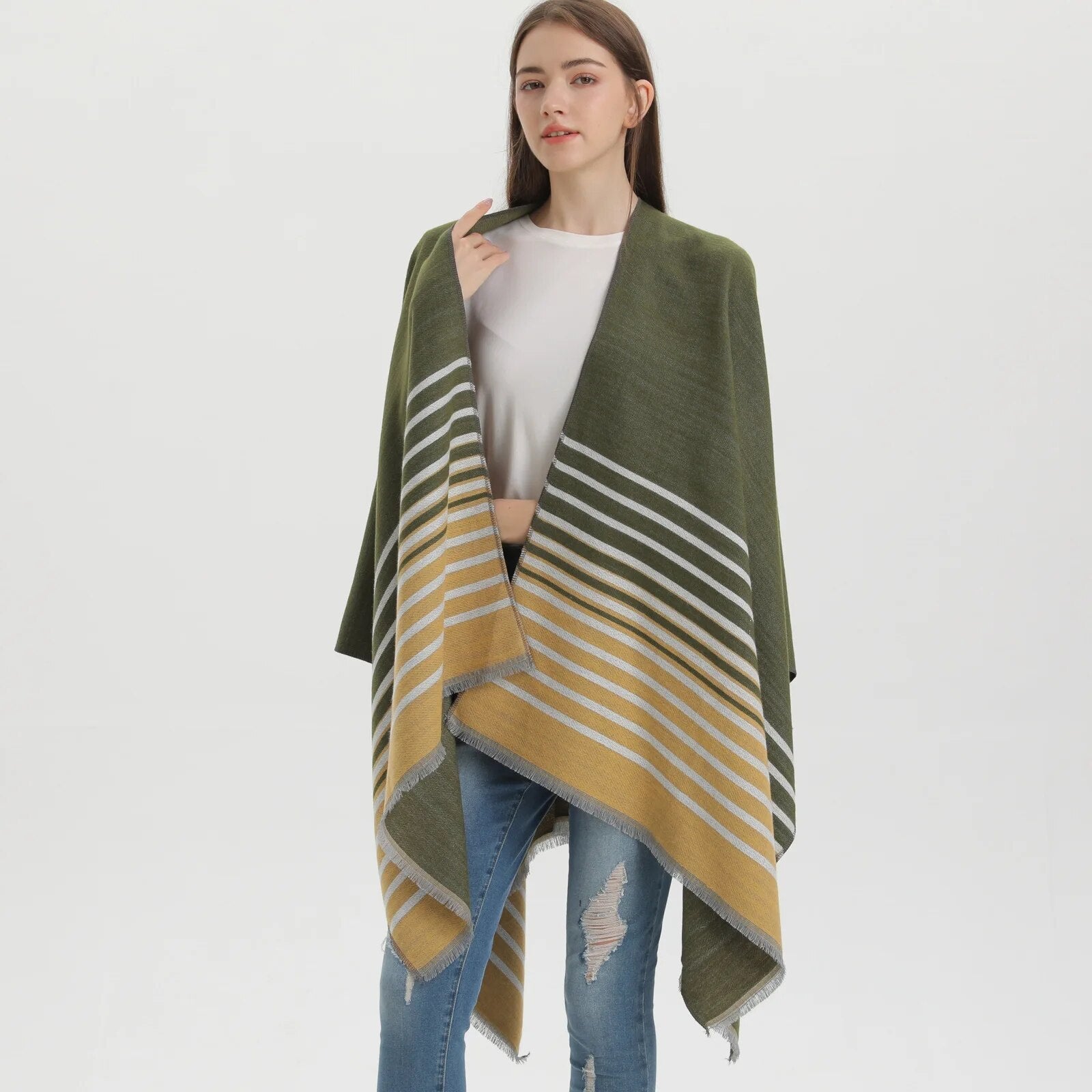 poncho femme en polyester