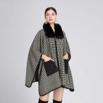 poncho élégant Pied-de-poule