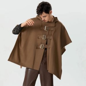 poncho homme capuche