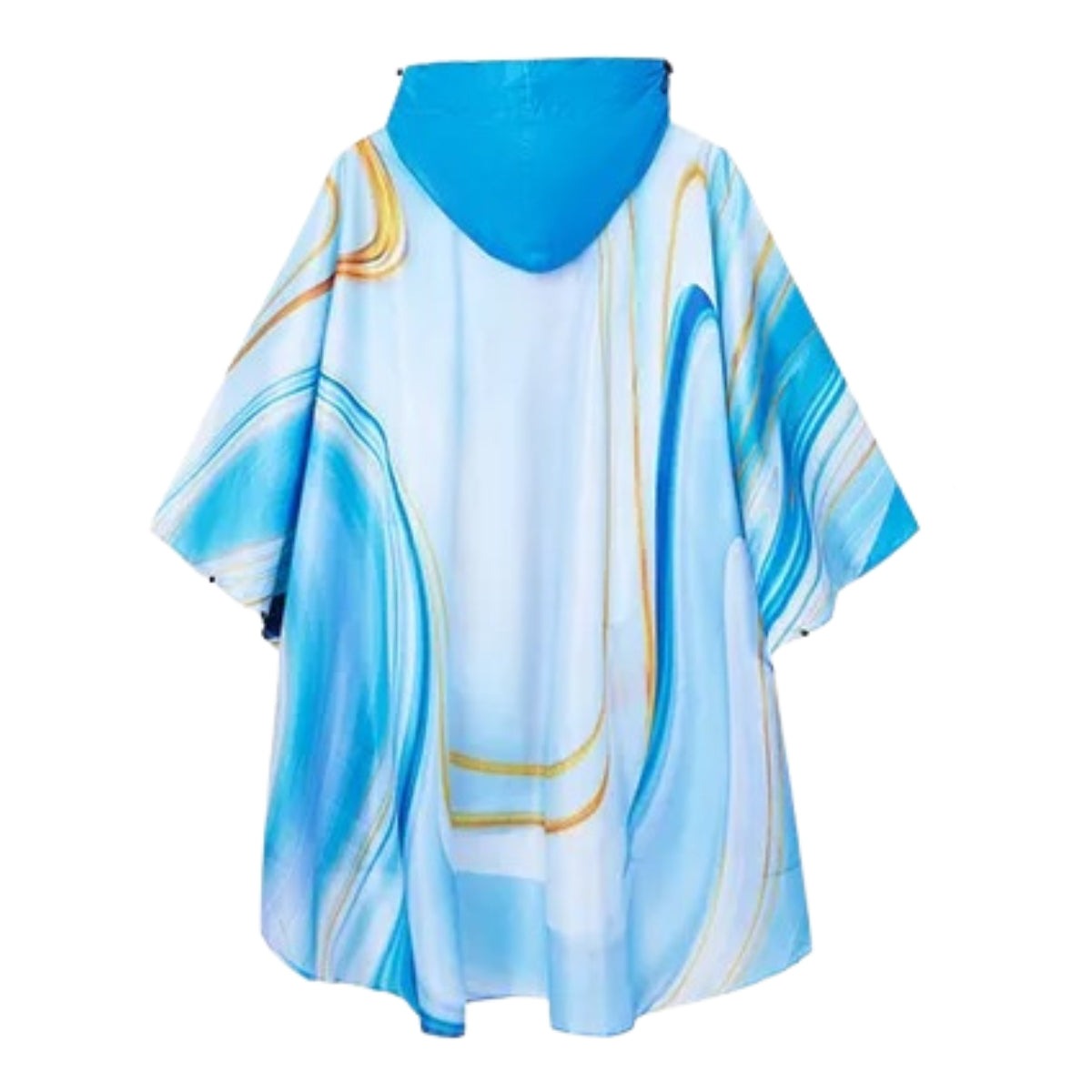 elegant poncho femme bleu doré