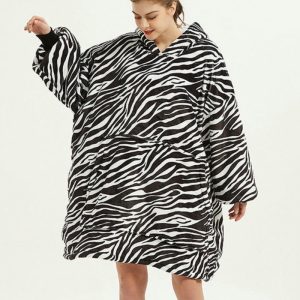 poncho polaire femme zébré élégant