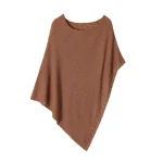 Poncho Femme Léger en Maille Marron pour Plage et Été