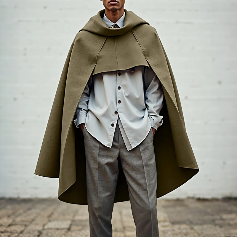 Poncho Homme Style Viking à Capuche – Image 2