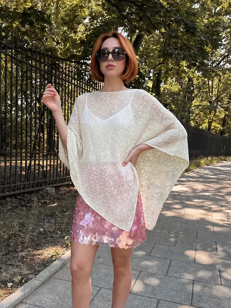 Poncho Femme Léger en Maille pour Plage et Été – Image 4