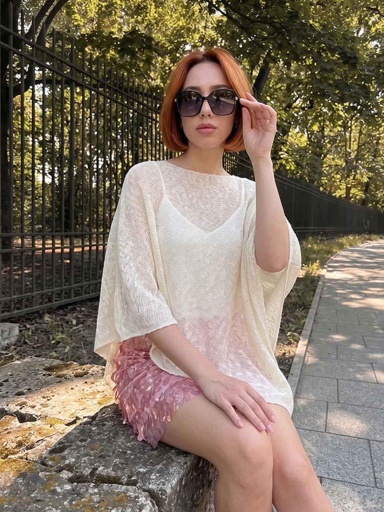 Poncho Femme Léger en Maille pour Plage et Été – Image 5