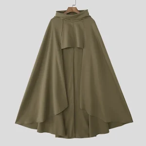 Poncho Homme Style Viking à Capuche