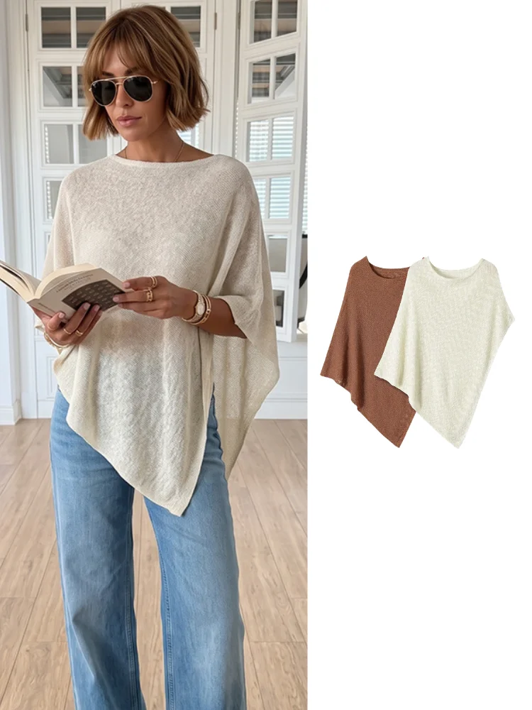 Poncho Femme Léger en Maille pour Plage et Été – Image 2