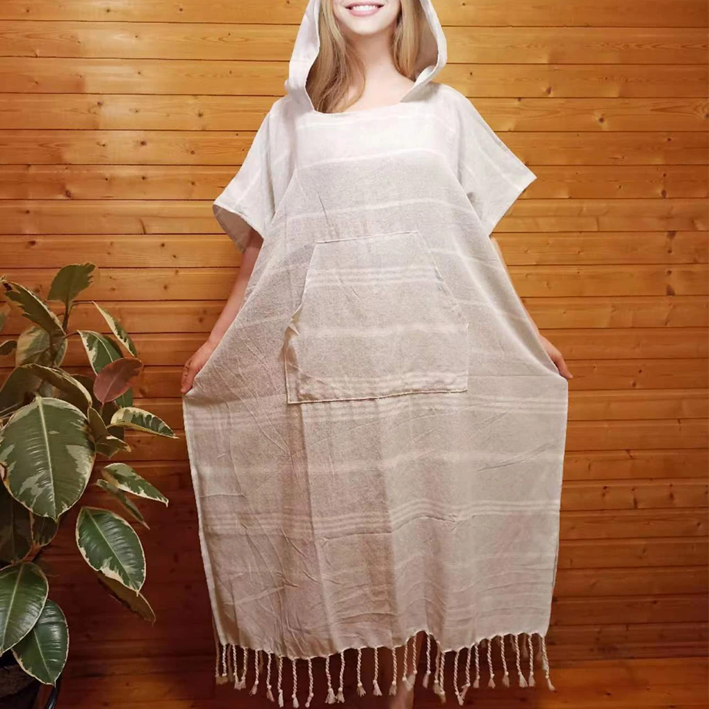 Serviette à capuche rayée pour adulte
