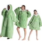 Poncho Plaid Polaire Adulte à Capuche